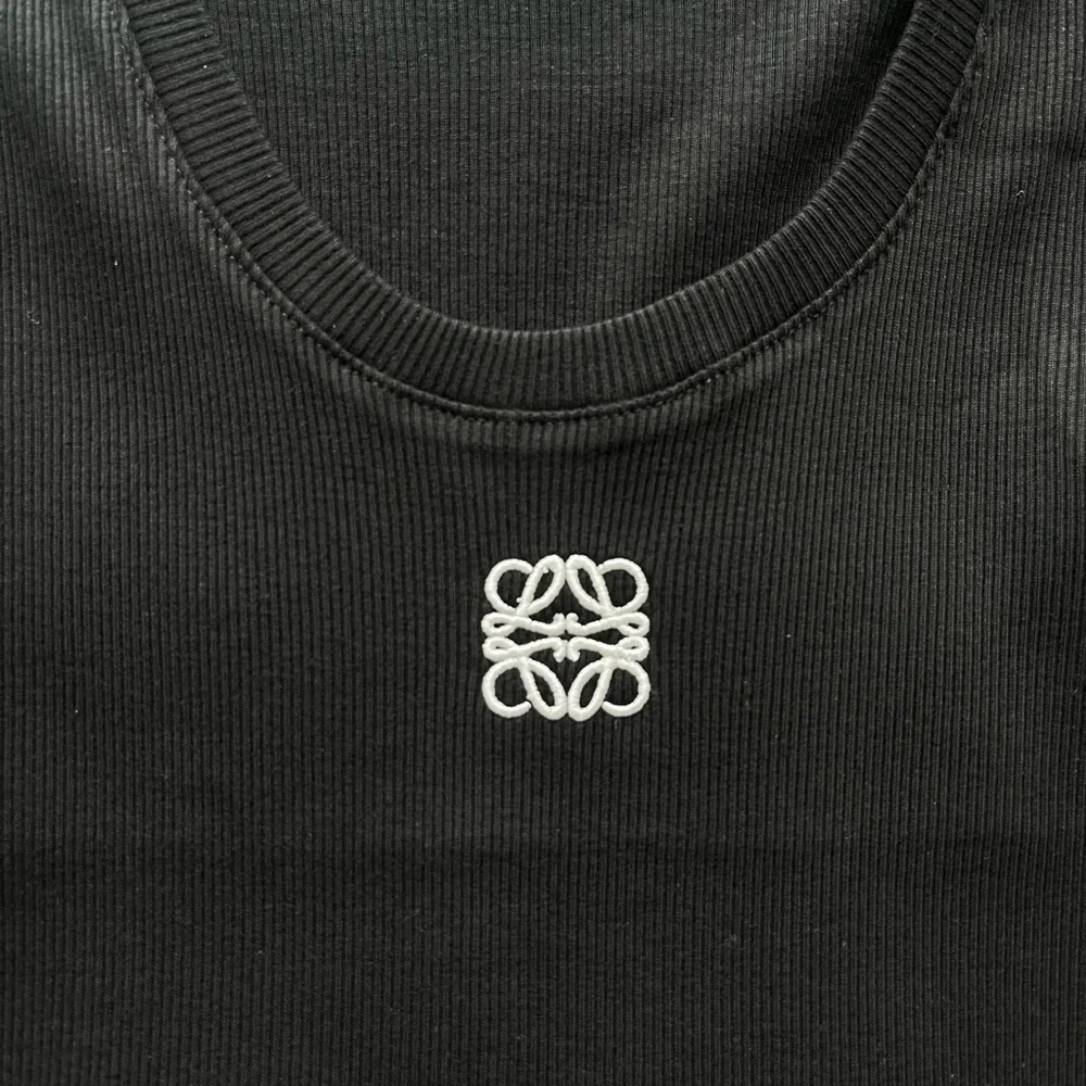 Loewe Black Ribbed Tank with White Anagram Embroidery - Picture 3 of 4